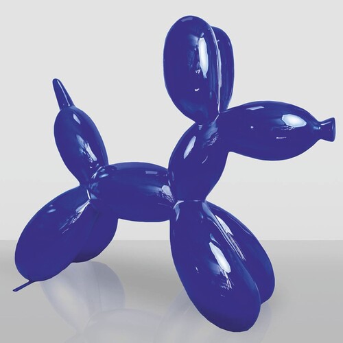 Casa Padrino XXL Deko Skulptur Ballon Hund Blau 210 cm - Riesige Garten Figur