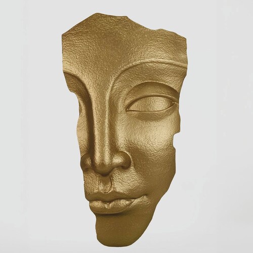 Casa Padrino XXL Wanddeko Skulptur Gesicht Gold H. 180 cm - Wohnzimmer & B�ro Deko