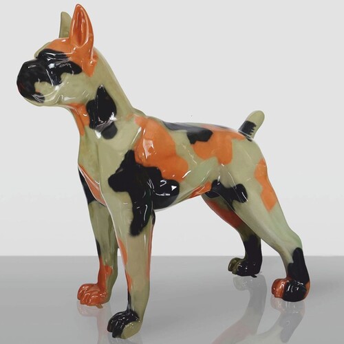 Casa Padrino XXL Deko Skulptur Boxer Hund Camo 190 cm - Riesige Garten Figur