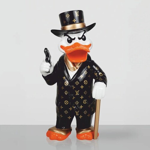 Casa Padrino Deko Skulptur Ente H. 120 cm - Gro�e Garten Deko Figur