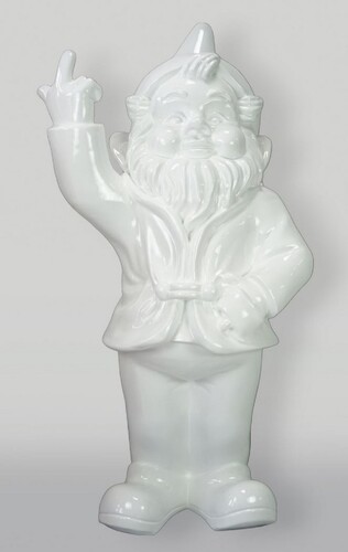 Casa Padrino XXL Deko Skulptur Gartenzwerg Wei� H. 170 cm - Gro�e Garten Figur
