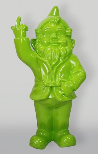 Casa Padrino XXL Deko Skulptur Gartenzwerg Gr�n H. 170 cm - Gro�e Garten Figur