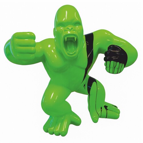 Casa Padrino XXL Deko Skulptur Gorilla Affe Gr�n / Schwarz H. 180 cm - Garten Figur