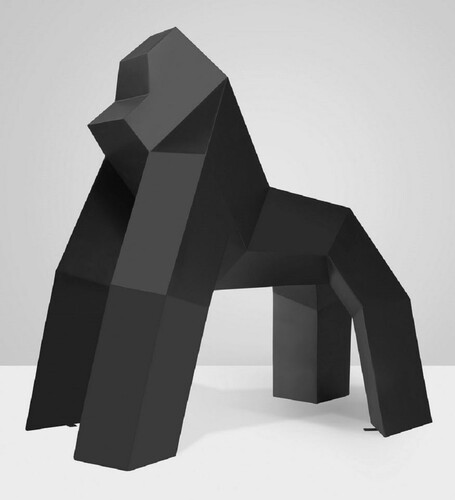 Casa Padrino XXL Deko Skulptur Gorilla Schwarz 175 x H. 170 cm