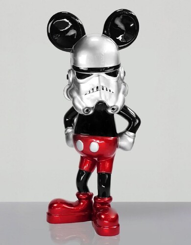 Casa Padrino XXL Deko Skulptur Schwarz / Rot / Silber H. 120 cm - Wohnzimmer & Garten Deko