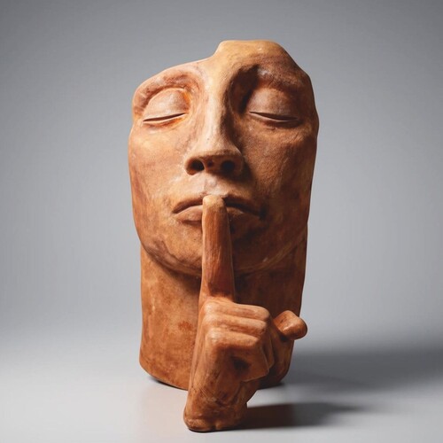 Casa Padrino Deko Skulptur Rost H. 140 cm - Gro�e Glasfaserlaminat Deko Figur - Wohnzimmer & Garten Dekoration