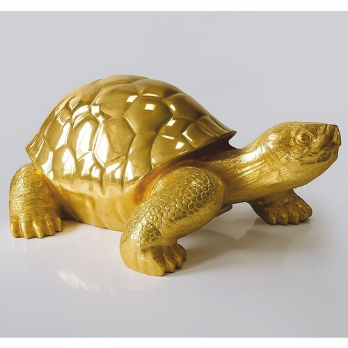 Casa Padrino XXL Deko Skulptur Schildkr�te Gold 196 cm - Riesige Deko Figur
