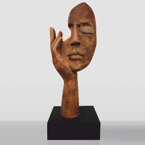 Casa Padrino XXL Deko Skulptur Rost / Schwarz H. 190 cm - Gro�e Deko Figur