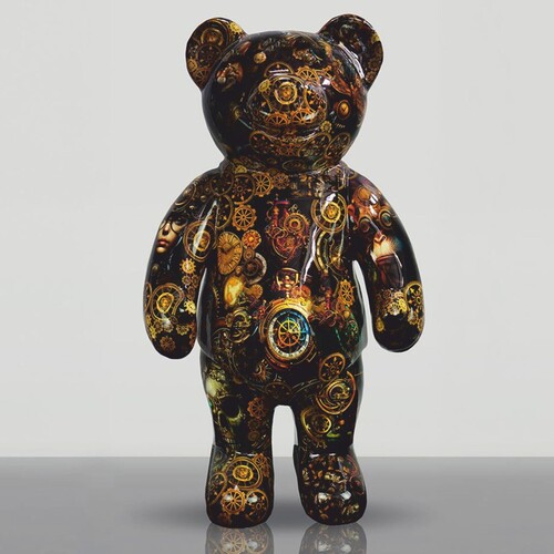 Casa Padrino XXL Deko Skulptur Teddyb�r Bunt H. 140 cm - Gro�e Deko Figur