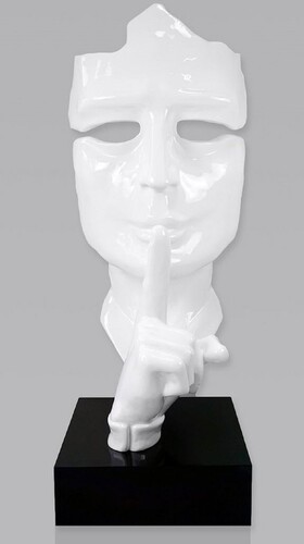 Casa Padrino XXL Deko Skulptur Wei� / Schwarz H. 190 cm