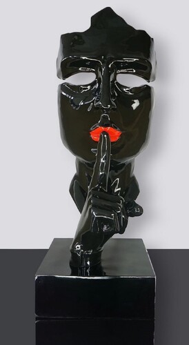 Casa Padrino XXL Deko Skulptur Schwarz / Rot H. 190 cm