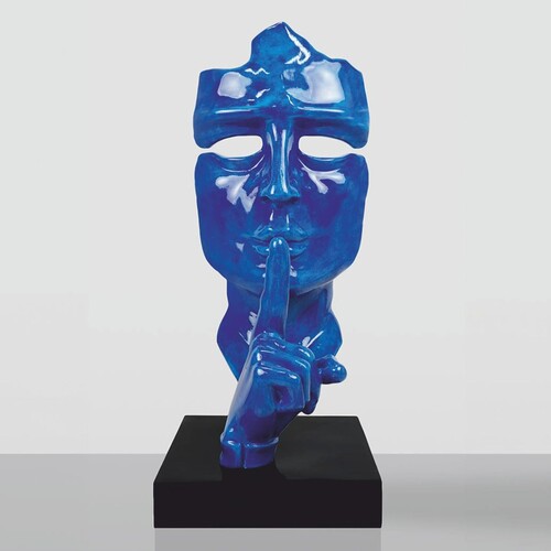 Casa Padrino XXL Deko Skulptur Blau / Schwarz H. 190 cm - XXL Deko Figur
