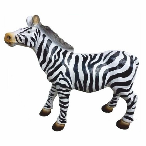 Casa Padrino Deko Skulptur Zebra Wei� / Schwarz 70 cm - Garten Figur