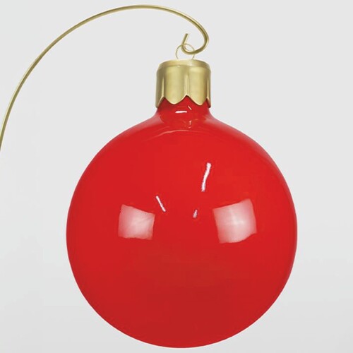 Casa Padrino XXL Deko Weihnachtsbaumkugel Rot / Gold H. 90 cm - Weihnachts Deko