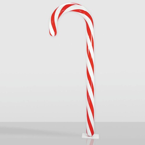 Casa Padrino XXL Deko Zuckerstange Wei� / Rot H. 235 cm - Weihnachts Dekoration