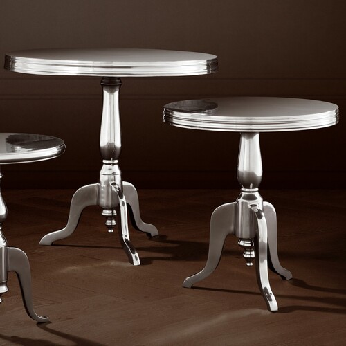 Eichholtz Side Table Nantucket  55 cm - Runder Beistelltisch aus poliertem Aluminium
