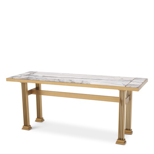 Eichholtz Console Table The One Geb�rstetes Messing - Konsolentisch mit Marmorplatte