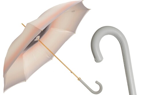 Grauer Ombre-Regenschirm f�r Damen - Handmade in Italy