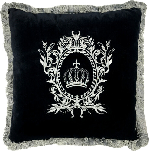 Harald Gl��ckler Luxus Deko Kissen Pomp��s by Casa Padrino Schwarz / Silber - Gl��ckler Kissen 