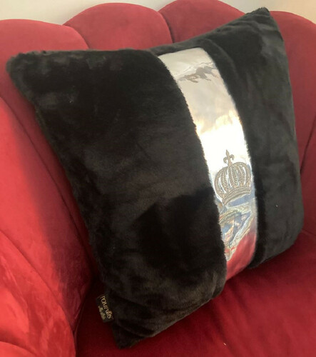 Harald Gl��ckler Luxus Deko Kissen Pomp��s by Casa Padrino Schwarz / Silber - Gl��ckler Kissen - Designer Zierkissen - Harald Gl��ckler Designer Deko Accessoires