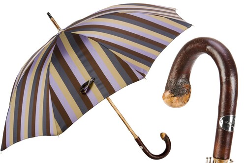 Herren Regenschirm Kastanienholz - Handmade in Italy