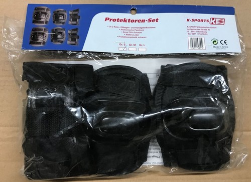 Kinder Knie, Ellenbogen und Handgelenk Schoner Set S Schwarz - 1B Ware mit Lagerspuren