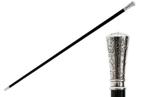 Klassisch Spazierstock mit Silberner Konischgriff - Handmade in Italy