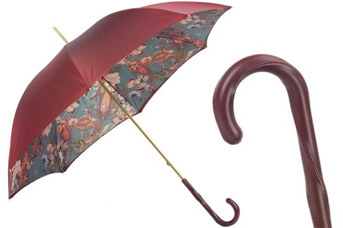 Klassischer Regenschirm in Bordeaux Farbe f�r Damen - Handmade in Italy