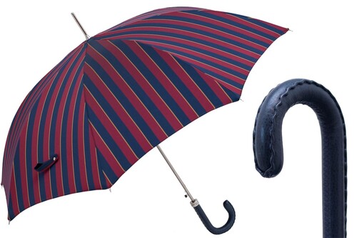 Klassischer Regenschirm mit Ledergriff f�r Herren - Handmade in Italy