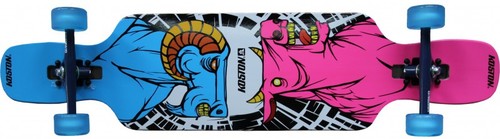 Koston Longboard Drop Through Komplettboard Cruiser Clash 41.0 x 9.5 inch Blue Carlos Wheels - Profi Dropthrough Longboard Drop Thru Carver