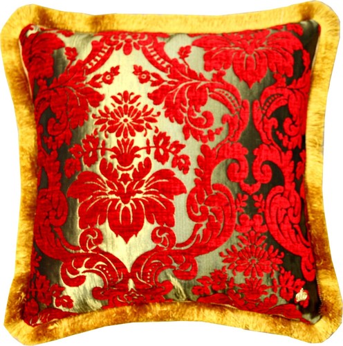 Luxus Kissen Pomp��s by Casa Padrino von Harald Gl��ckler Elegance Collection Barock Muster Rot / Gold 50 x 50 cm - Luxuskissen