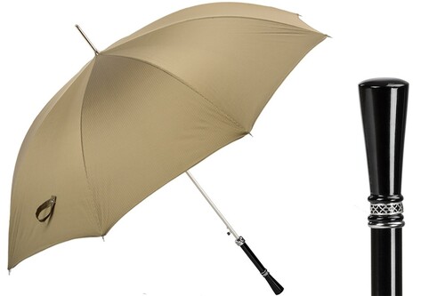 Luxus Regenschirm Herren - Automatische �ffnung - 100% Polyester - Luxus-Griff - Handmade in Italy