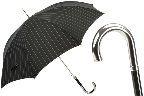 Luxus Regenschirm Herren Dandy mit Nadelstreifen - Handmade in Italy