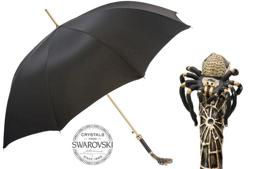Luxus Regenschirm Herren Tarantel mit Swarovski� Kristallen - Handmade in Italy
