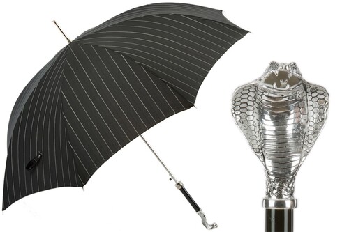 Luxus Regenschirm Herren mit Kobra - Handmade in Italy