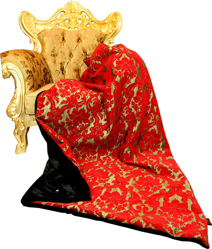 Luxus Wohndecke Pomps by Casa Padrino Barock Bordeauxrot / Gold / Schwarz von Harald Glckler mit edlem Bouquet Musterstoff