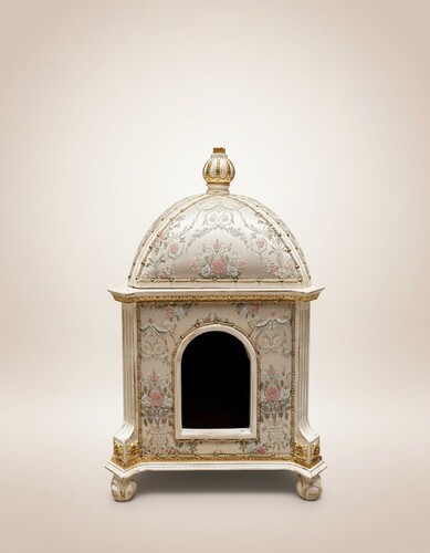 Pomp��s by Casa Padrino Barock Katzenhaus Provence Silber / Cremewei� / Gold - designed by Harald Gl��ckler