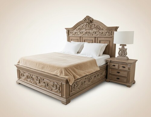 Pomp��s by Casa Padrino Luxus Barock Doppelbett Provence Braun / Grau - designed by Harald Gl��ckler