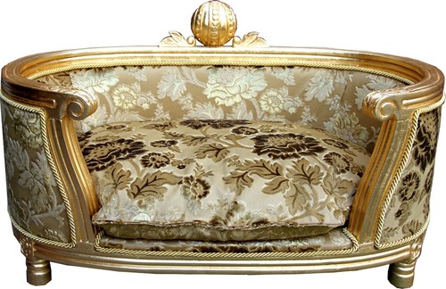 Pomp��s by Casa Padrino Luxus Barock Hunde & Katzenbett Gold Bouquet Muster / Gold von Harald Gl��ckler