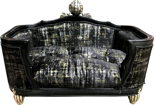 Pomp��s by Casa Padrino Luxus Barock Hunde & Katzenbett Deluxe Schwarz Muster von Harald Gl��ckler