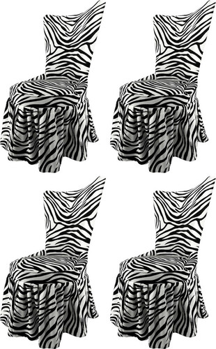 Pomp��s by Casa Padrino Luxus Barock Schloss Esszimmerst�hle Zebra Schwarz / Wei� - Pomp��se Barock St�hle designed by Harald Gl��ckler - 4 Esszimmerst�hle - Barock M�bel