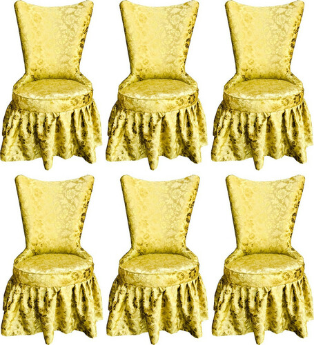 Pomp��s by Casa Padrino Luxus Barock Schloss Esszimmerst�hle Gold Bouquet Muster / Gold - Pomp��se Barock St�hle designed by Harald Gl��ckler - 6 Esszimmerst�hle - Barock M�bel