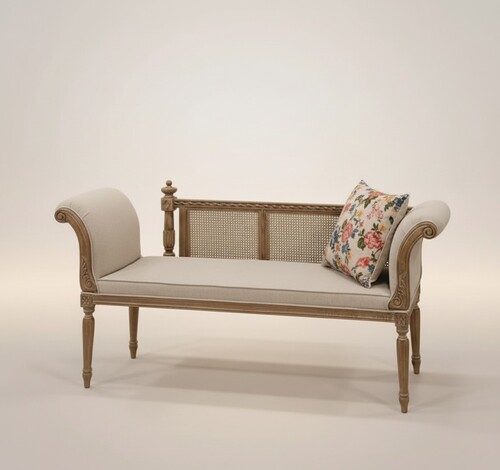Pomp��s by Casa Padrino Luxus Barock Sitzbank Provence Grau / Braun 170 cm - Designed by Harald Gl��ckler