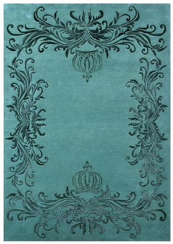 Pomp��s by Casa Padrino Luxus Barock Teppich Krone von Harald Gl��ckler Gr�n 200 x 300 cm