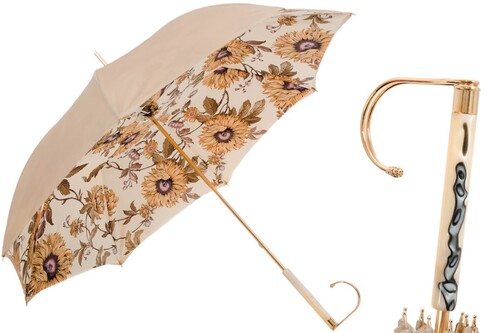 Regenschirm Damen Girasoli - Manuelle �ffnung - 100% Polyester - Schmuck-Griff - Handmade in Italy