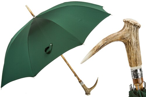 Regenschirm Herren mit Hirschhorn - Handmade in Italy
