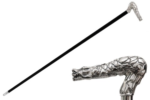 Spazierstock mit Drachen - Handmade in Italy