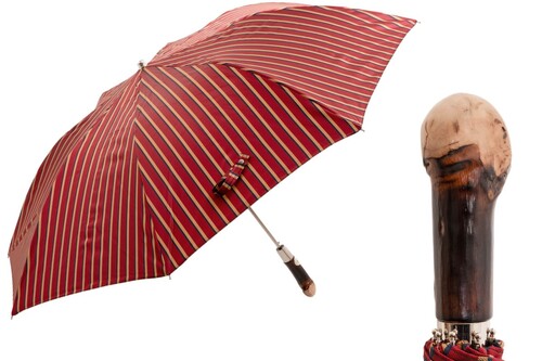 Taschenschirm Herren Gestreifter - Handmade in Italy