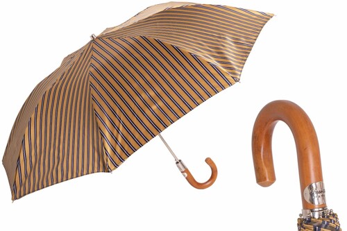 Taschenschirm Herren Riga Ocra - Handmade in Italy