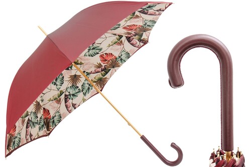 Tropische Regenschirm Bordeau f�r Damen - Handmade in Italy